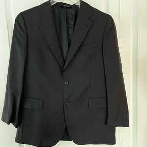Jos. A. Bank Black Wool Herringbone 2-Button Suit Jacket Sport Coat Mens 42P R